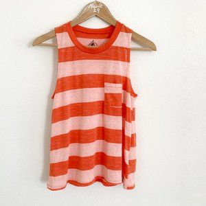 Volcom orange stripe pocket tank